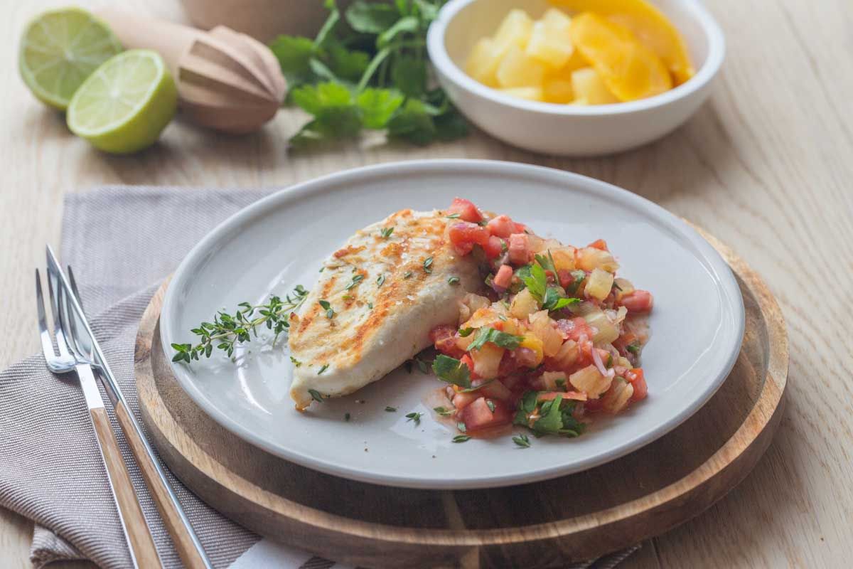 Poulet grillé à la salsa exotique minute