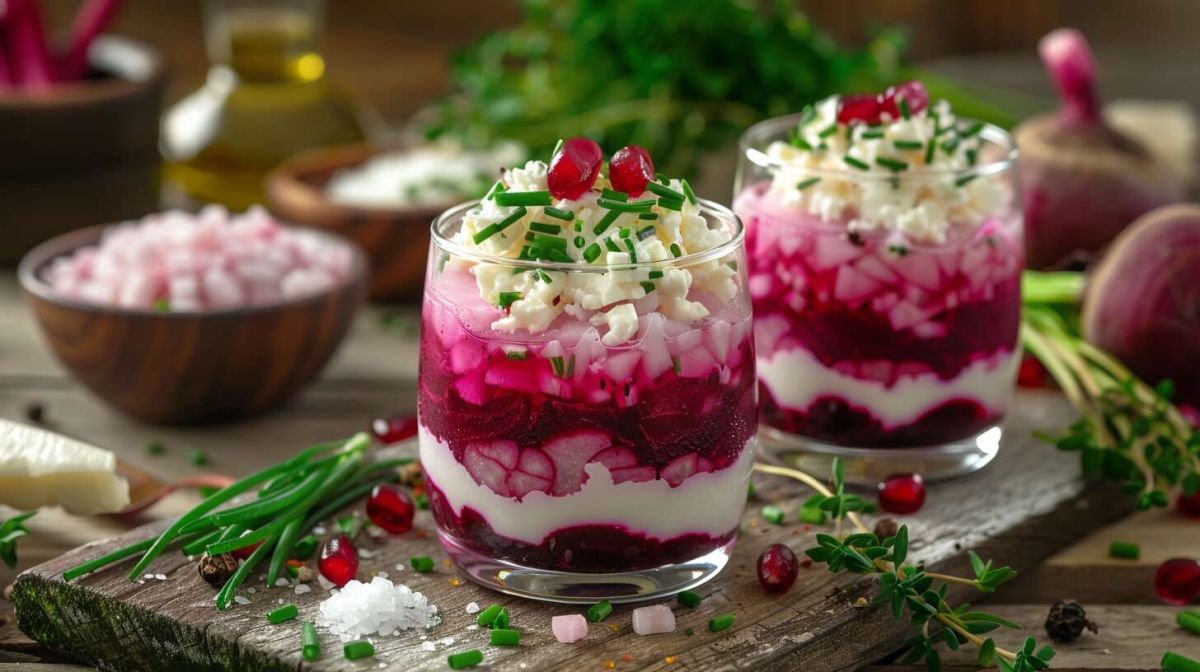 Verrines de betterave et fromage frais : une entrée pleine de fraîcheur
