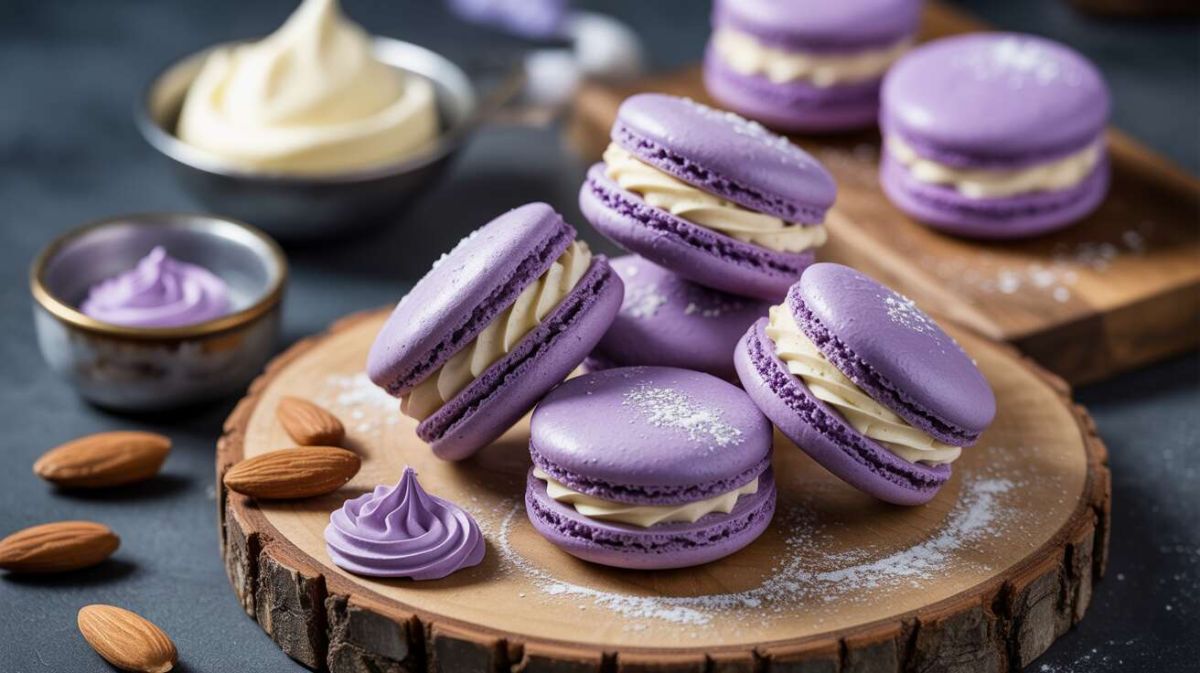 Des macarons à la violette qui envoûtent vos sens