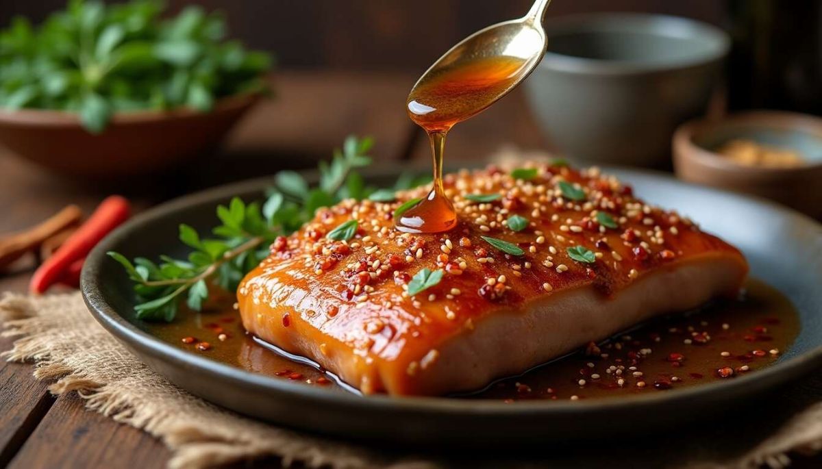 Rouelle de porc au miel, sauce soja et cinq épices : un délice exotique à partager