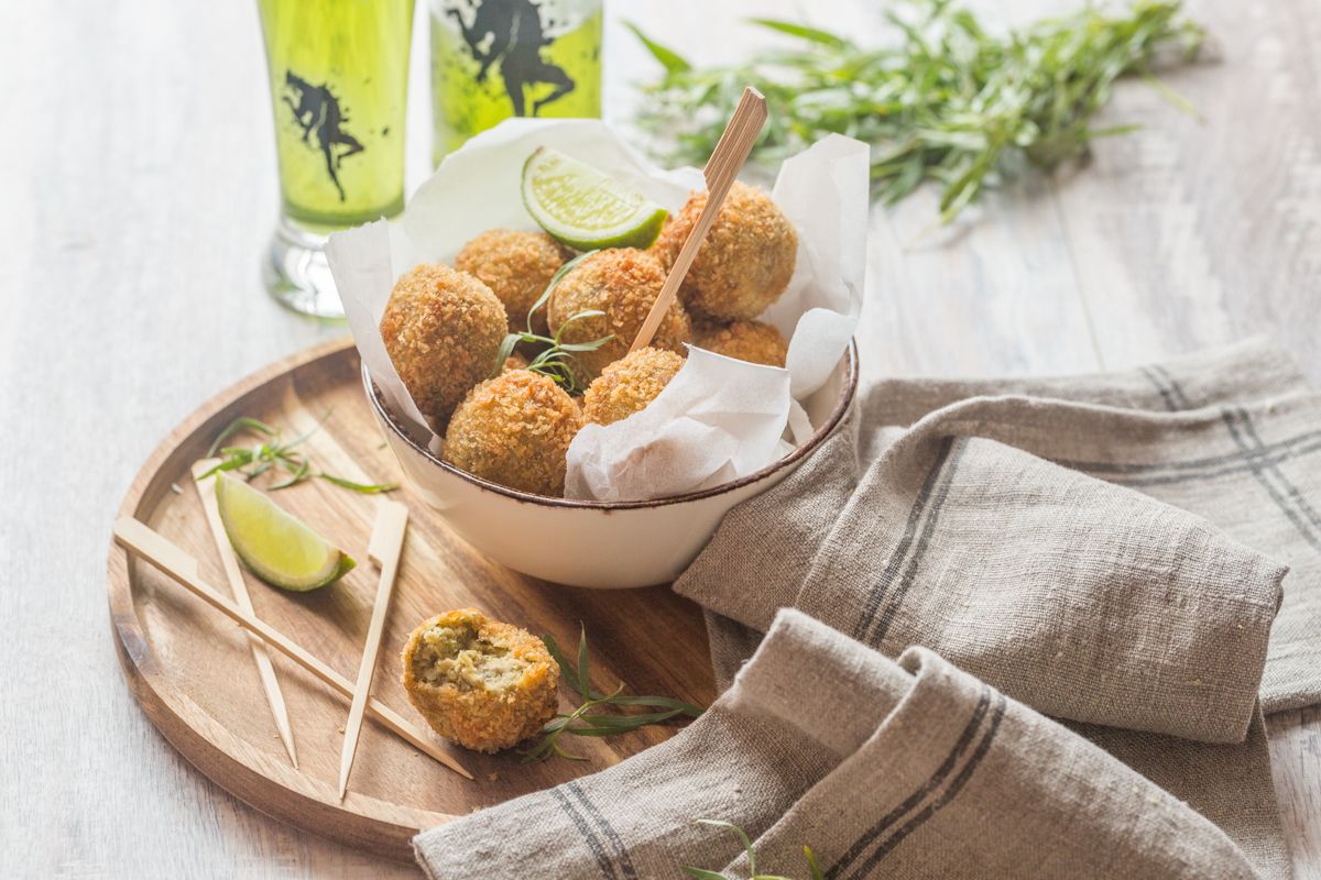 Croquettes de pois chiche et sardines à l'estragon