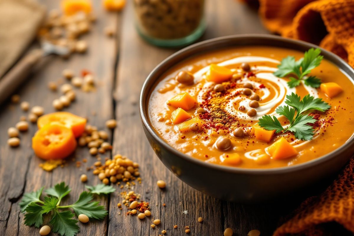 Savourez l'automne avec une soupe de potimarron et lentilles qui réchauffe l'âme