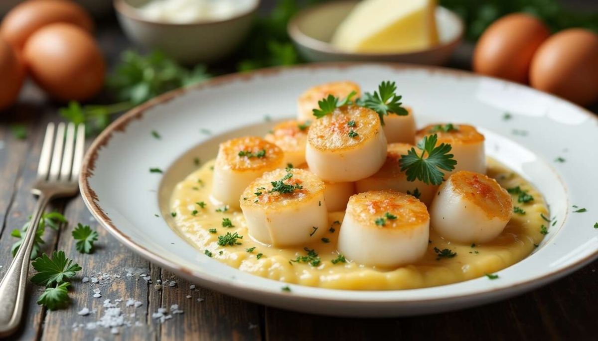 Découvrez la délicieuse recette des coquilles Saint-Jacques à la normande