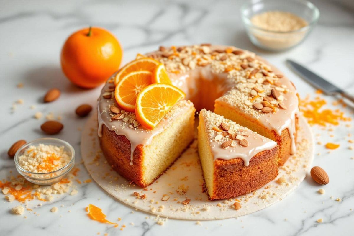 Un gâteau léger à la semoule, orange et amandes : la douceur de l'été