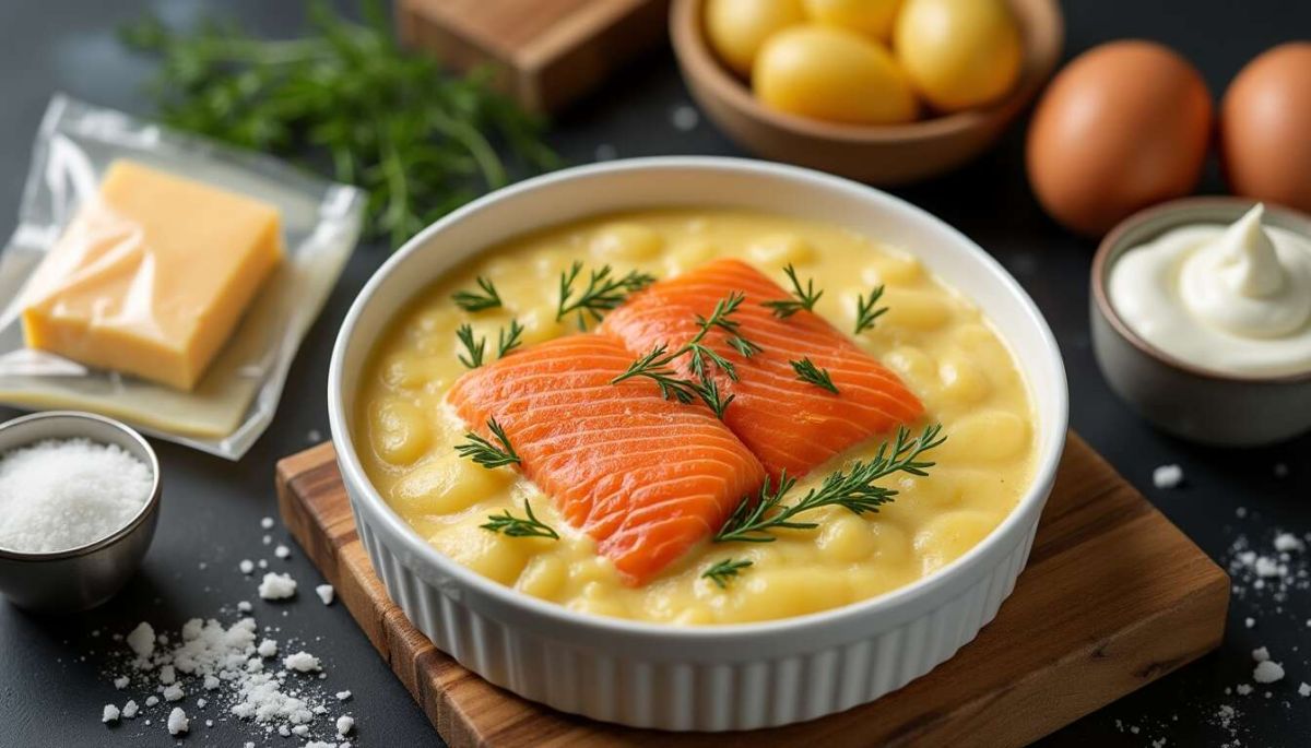 Un gratin de saumon et pommes de terre qui réchauffe le cœur