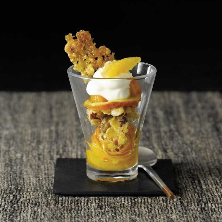 mandarines et croquants aux fruits secs