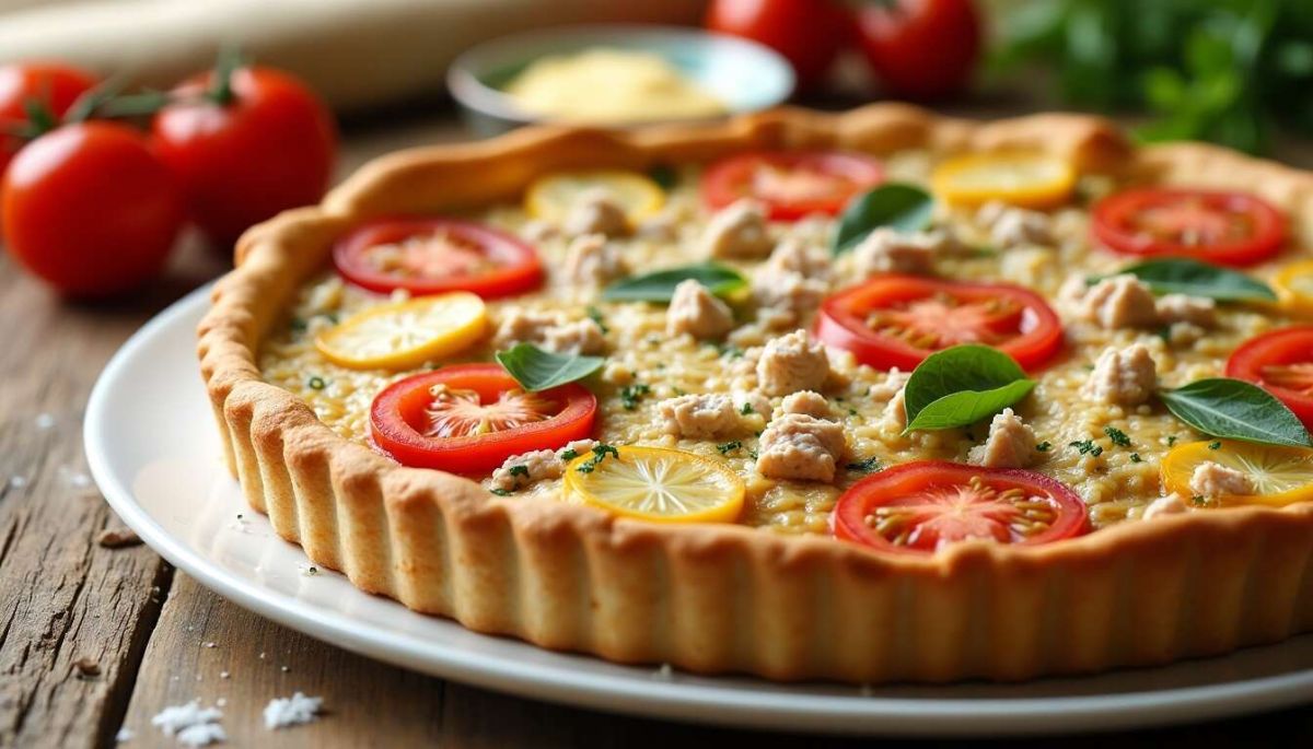 éveillez vos papilles avec une quiche au thon et à la tomate