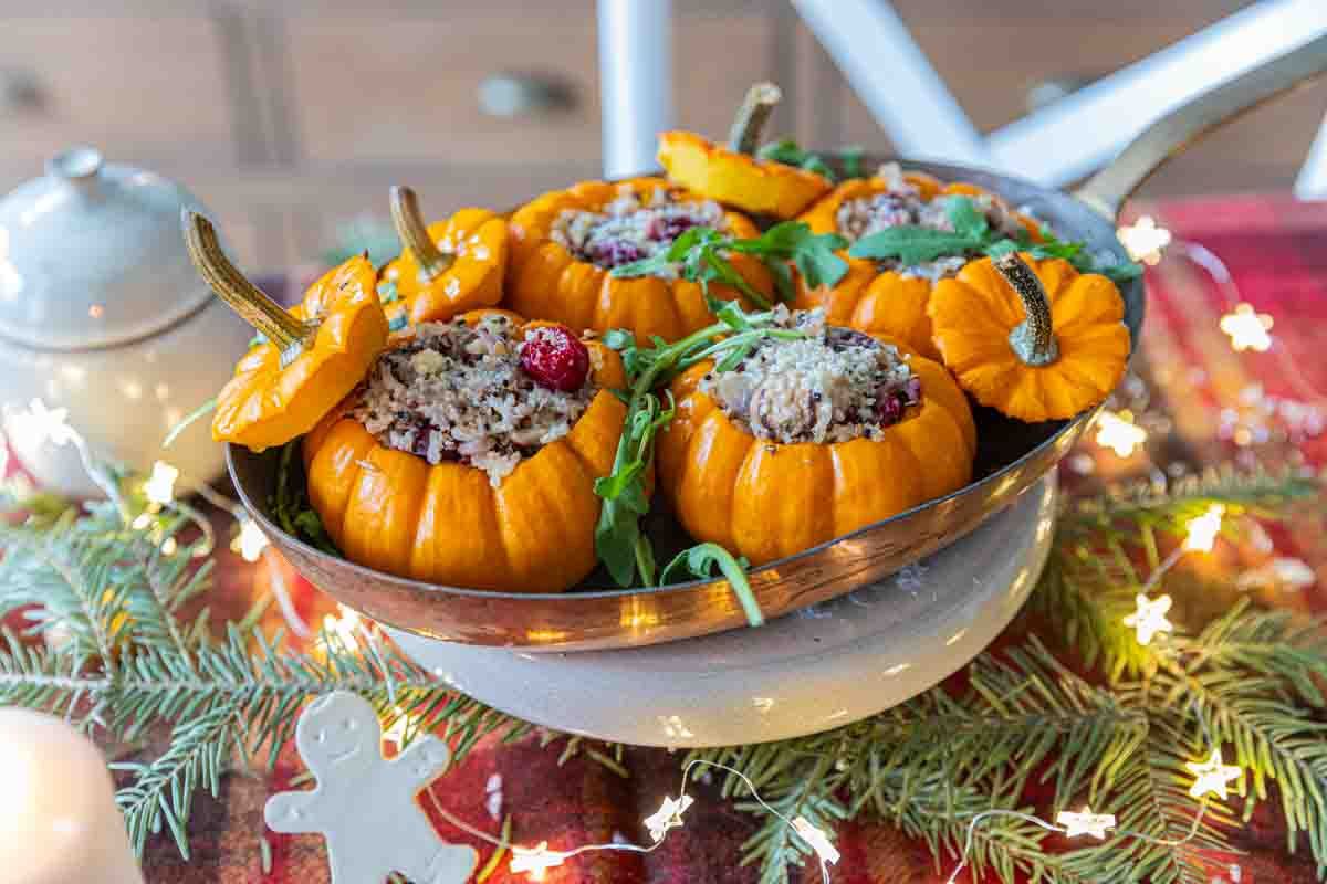 Des mini courges farcies pour des fêtes végétariennes réussies