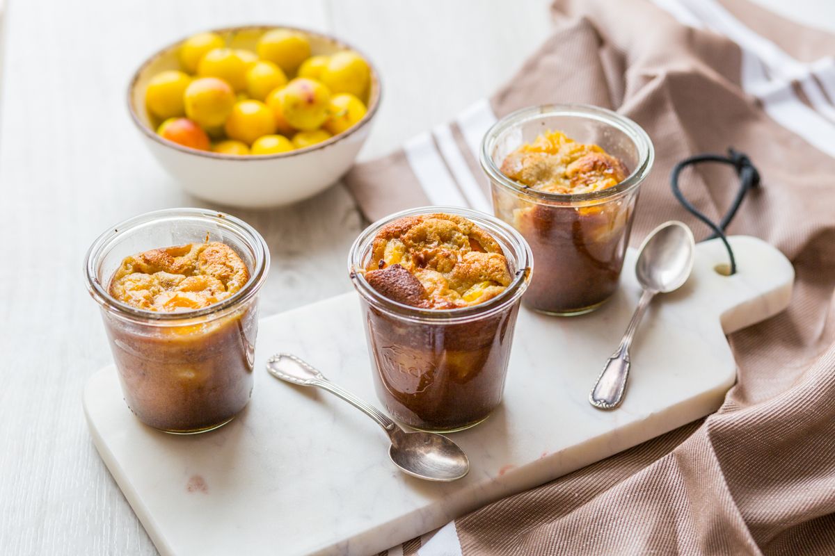 Gratin de mirabelles à la noisette