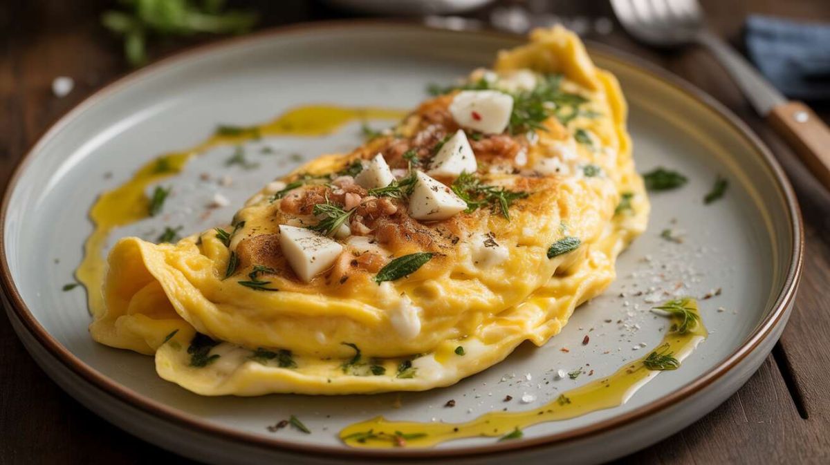 Une omelette printanière aux saveurs mentholées et crémeuses